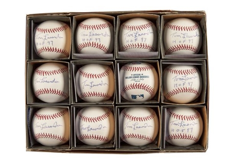 Tommy Lasorda Single Signed Baseball Collection (12)